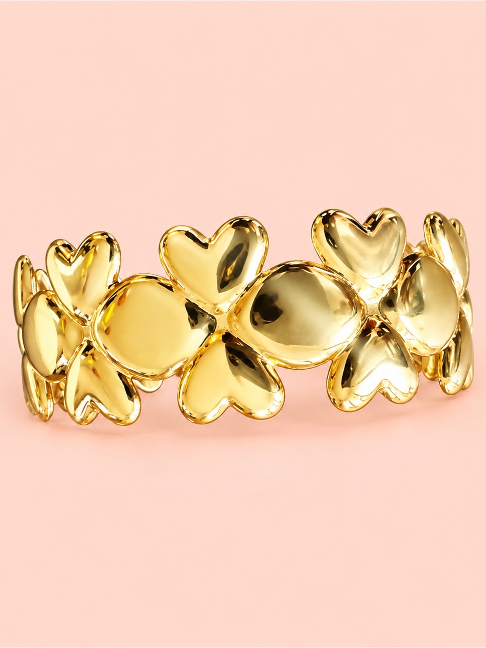 Gold Heart Link Bracelet - Women Jewelry